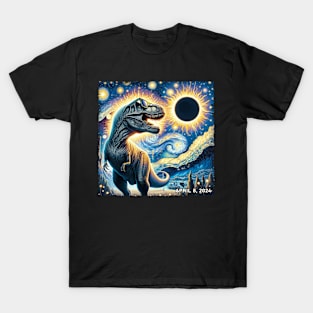 Jurassic Eclipse Discovery: Unique Tee Showcasing T-Rex During Solar Phenomenon T-Shirt